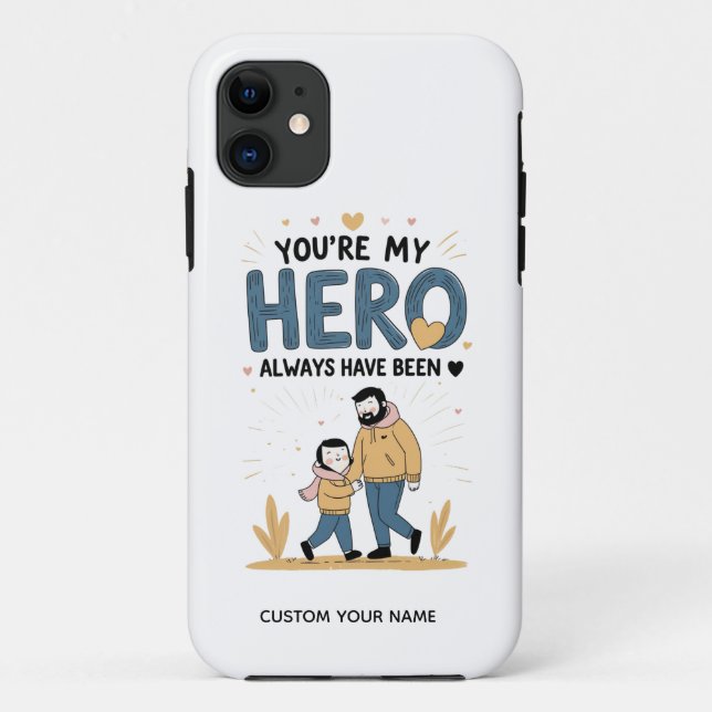 Coques Case-Mate iPhone L'amour de poche – Tu es mon héros” PAPA (Dos)
