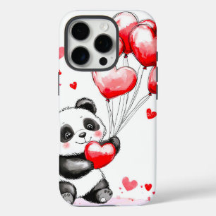 Coque iPhone 16 Pro L'amour du Panda de ballon dans l'air