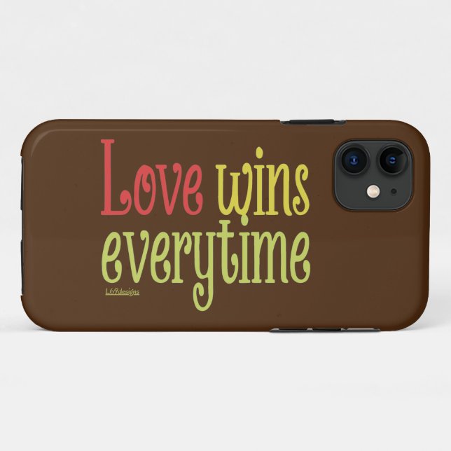 Coques Case-Mate iPhone L'AMOUR GAGNE À CHAQUE FOIS la Saint-Valentin      (Dos (Horizontal))
