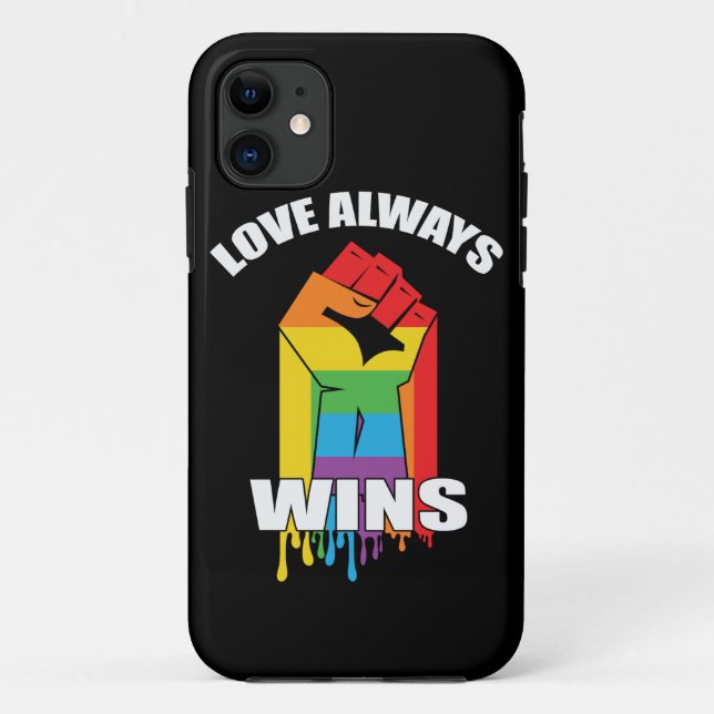 Coques Case-Mate iPhone L'amour gagne toujours Gay LGBT (Dos)