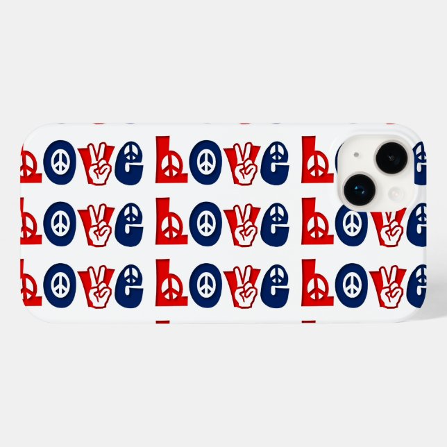 Coques Case-Mate iPhone L'AMOUR Patriotique De Paix (Verso (horizontal))