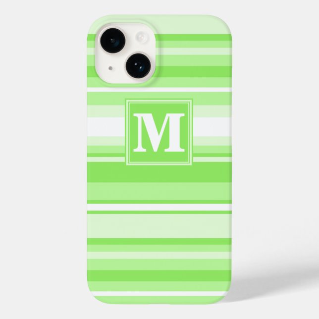 Coques Case-Mate iPhone Landes vertes de chaux monogrammes (Verso)