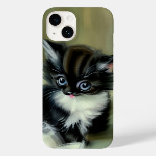 Coque Case-Mate iPhone Langue vintage de Kitten noir et blanc