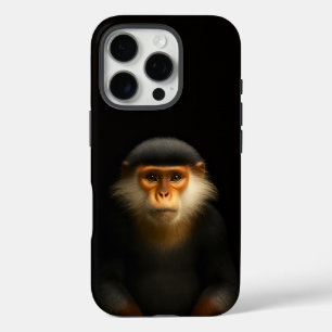 Coque iPhone 16 Pro Langur Douc Rouge Black 4 Luxe iPhone 16 Pro