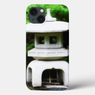 Etui iPhone 13 Lanterne concrète de jardin de pagoda japonaise
