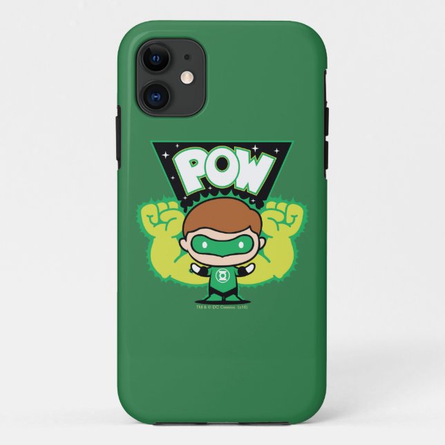 Coques Case-Mate iPhone Lanterne verte Chibi Formant Des Poings Géants (Dos)