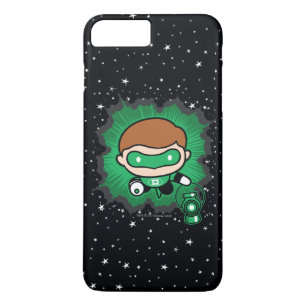 Coque Case-Mate iPhone Lanterne verte de Chibi qui traverse l'espace