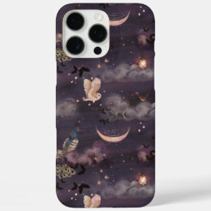 Coque iPhone 16 Pro Max Lanterne violette de la lune magique de Chouette É