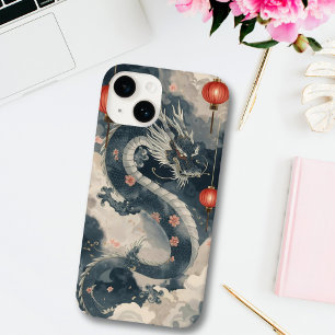 Coque Case-Mate iPhone Lanternes de dragon bleu chinois
