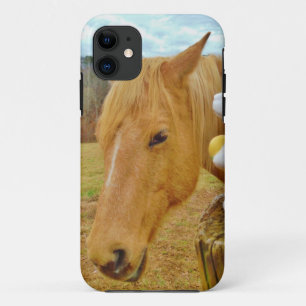 Coques Pour iPhone Lapin blanc et cheval jaune blond