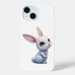 Coque Case-Mate iPhone Lapin Blanc Mignon aux Grands Yeux Bleus