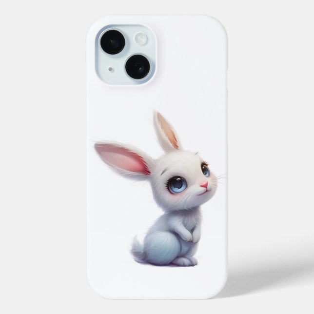 Coques Case-Mate iPhone Lapin Blanc Mignon aux Grands Yeux Bleus (Verso)