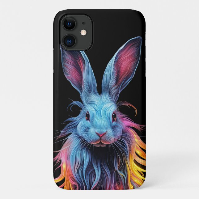 Coques Case-Mate iPhone Lapin bleu génial en feu  (Dos)