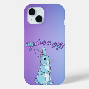 Coque Case-Mate iPhone Lapin Bleu Pastel Violet Tu es un Trésor