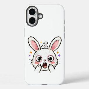 Coque Pour iPhone 16 Plus Lapin choqué Halloween Ghost Face
