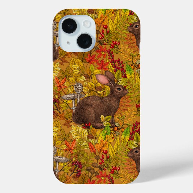 Coques Case-Mate iPhone Lapin d'automne sur ocre (Verso)