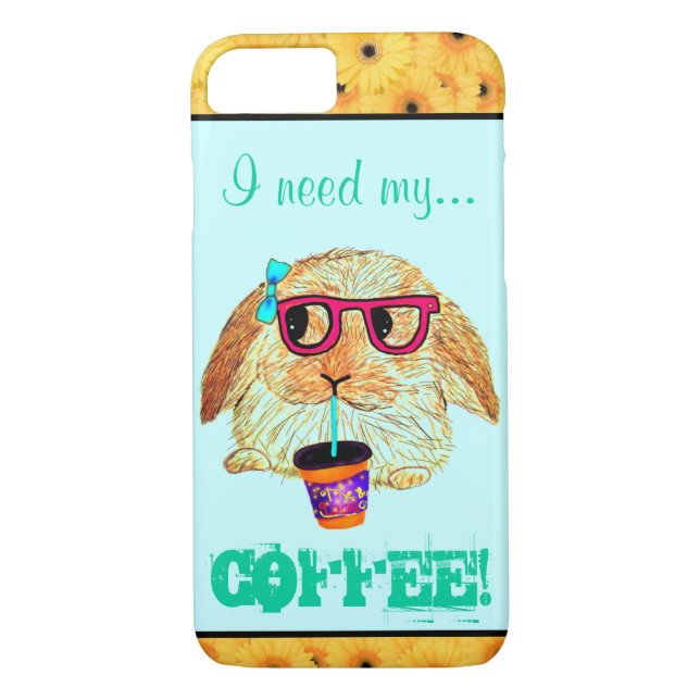 Coques Case-Mate iPhone Lapin de hippie avec du café (Dos)