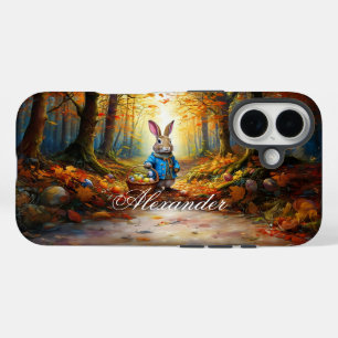 Coque Pour iPhone 16 Lapin de Pâques dans la forêt