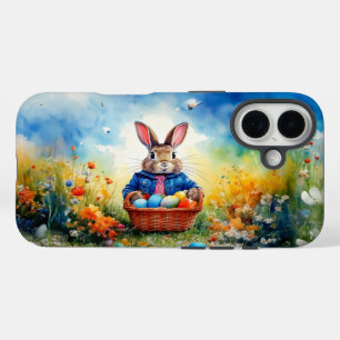 Coque Pour iPhone 16 Lapin de Pâques dans la forêt