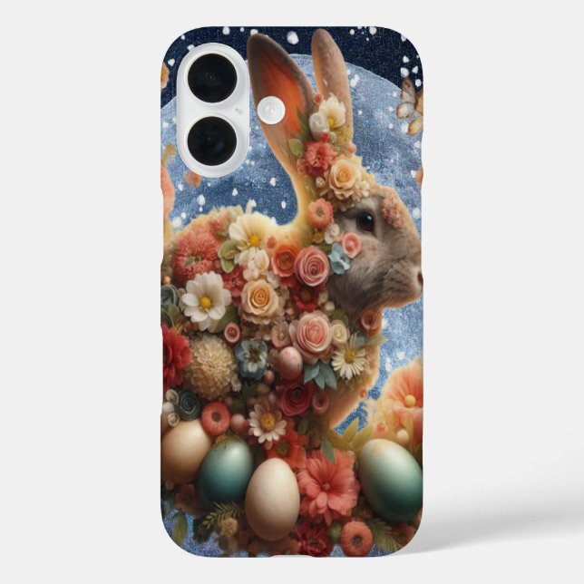 Coques Case-Mate iPhone Lapin de Pâques en fleurs  (Verso)