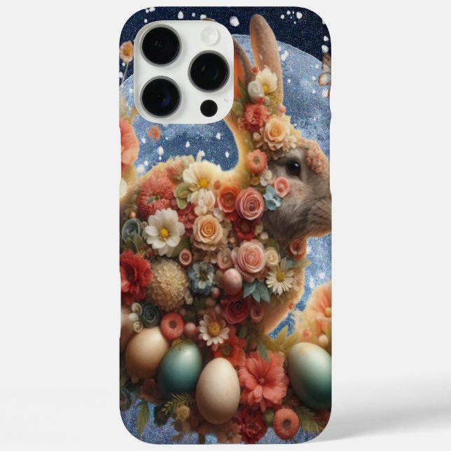 Coques Case-Mate iPhone Lapin de Pâques en fleurs  (Verso)