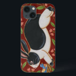 Coque Case-Mate iPhone Lapin Folk<br><div class="desc">Obtenez cette oeuvre d'art moderne aujourd'hui avec un arrière - plan marron et rouge. Cette oeuvre d'art contient un lapin noir et blanc qui semble courir. Les détails de cette image sont très nets et très vifs. C'est une oeuvre d'art contemporain qui conviendra parfaitement à tous les thèmes folkloriques que...</div>