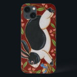 Etui iPhone 13 Lapin folklorique<br><div class="desc">Obtenez ce morceau moderne d'illustration aujourd'hui avec un arrière - plan brun et rouge. Ce ?uvre d'art contient un lapin noir et blanc qui semble fonctionner. Les détails dans cette image sont très pointus et vifs. C'est un morceau d'art contemporain qui sera parfait pour n'importe quel type de thème folklorique...</div>