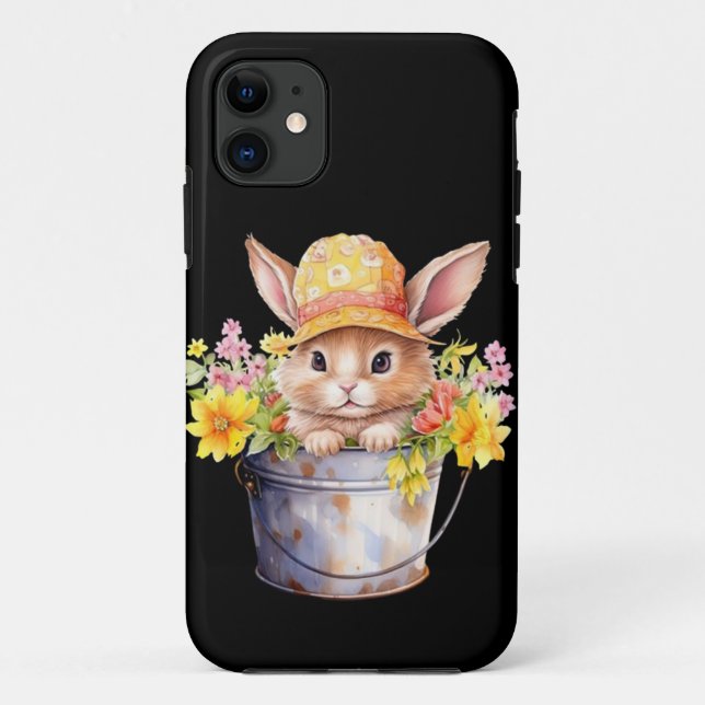 Coques Case-Mate iPhone Lapin Graphique Pour Filles Floral Printemps (Dos)