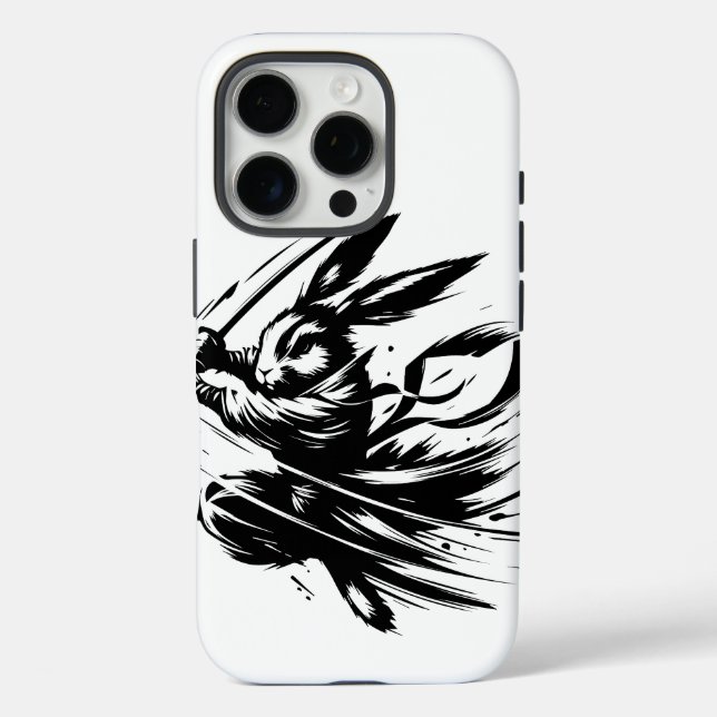 Coques Case-Mate iPhone Lapin Guerrier à l'Encre Noire Samouraï (Verso)