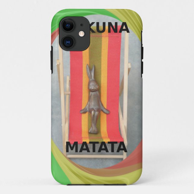 Coques Case-Mate iPhone Lapin Relaxant Hakuna Matata Vector Artwork (Dos)