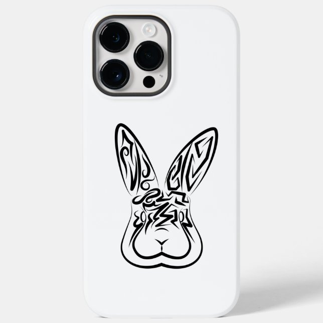 Coques Case-Mate iPhone Lapin tribal noir et blanc (Verso)