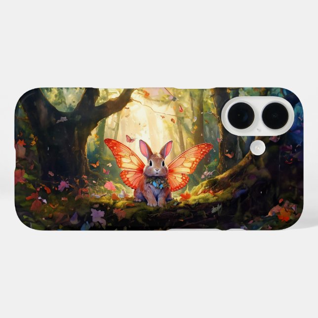 Coques Case-Mate iPhone Lapin Whimsical dans une forêt enchantée (Verso (horizontal))