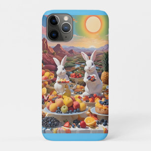 Case-Mate iPhone Case Lapins blancs avec paysage de fruits