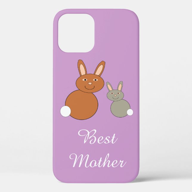 Coques Case-Mate iPhone Lapins de la Fête des Mères Personnalisé Meilleure (Verso)