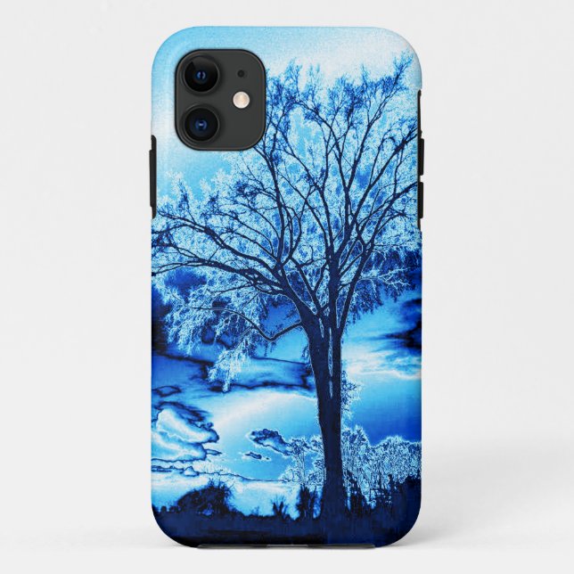 Coques Case-Mate iPhone L'arbre dans la glace bleue (Dos)