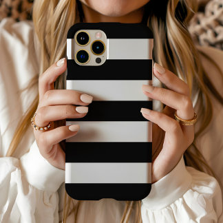 Coque iPhone 15 Pro Max Larges rayures noires