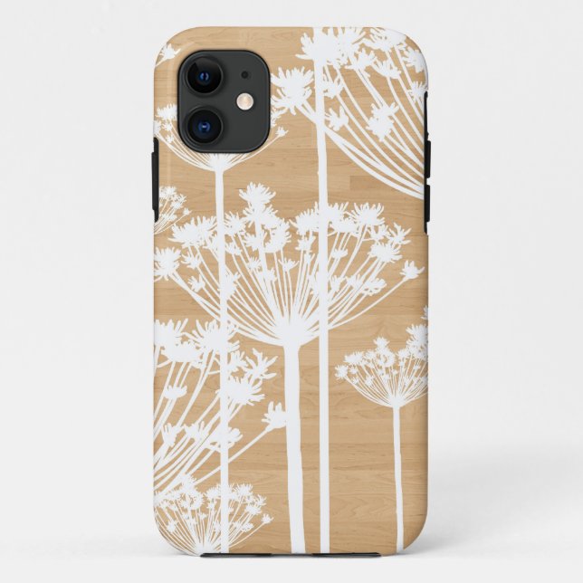 Coques Case-Mate iPhone L'arrière - plan en bois fleurit le motif floral (Dos)