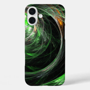 Coque Pour iPhone 16 Plus L'art Abstrait vert du monde entier