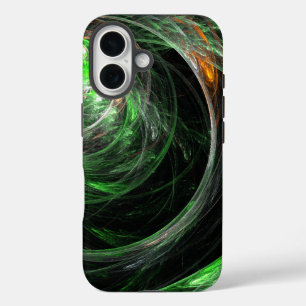 Coque Pour iPhone 16 L'art Abstrait vert du monde entier