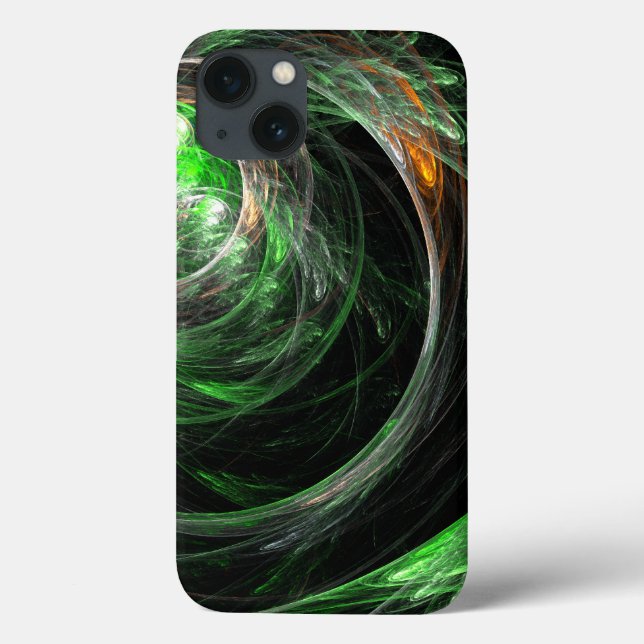 Coques Case-Mate iPhone L'art Abstrait vert du monde entier (Verso)