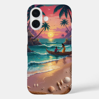Coque Pour iPhone 16 L'art côtier de Twilight Parting