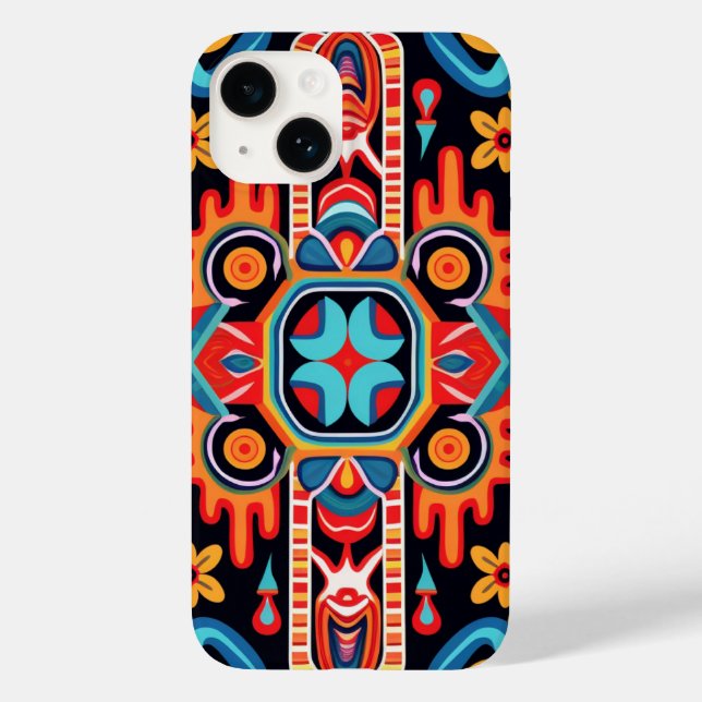 Coques Case-Mate iPhone L'art de Huichol au Mexique (Verso)