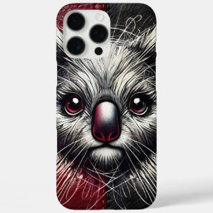 Coque iPhone 16 Pro Max L'art de l'ours koala sur fond texturé