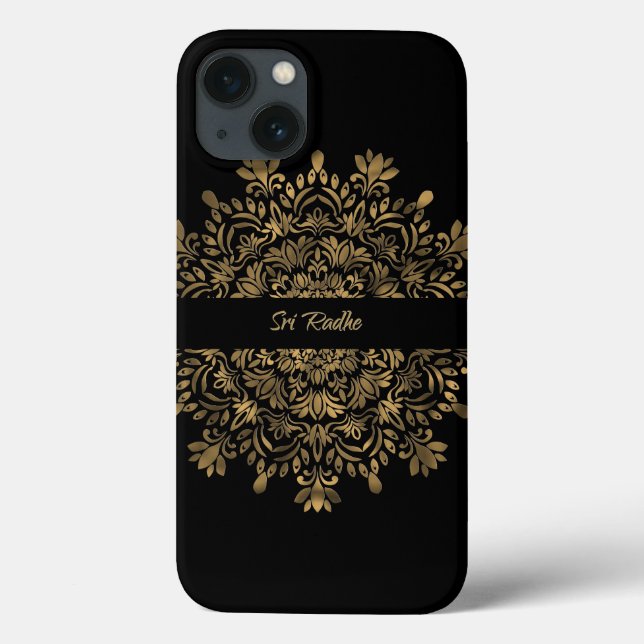 Coques Case-Mate iPhone L'art Hare Krishna - Typographie de Shree Radhe (Verso)