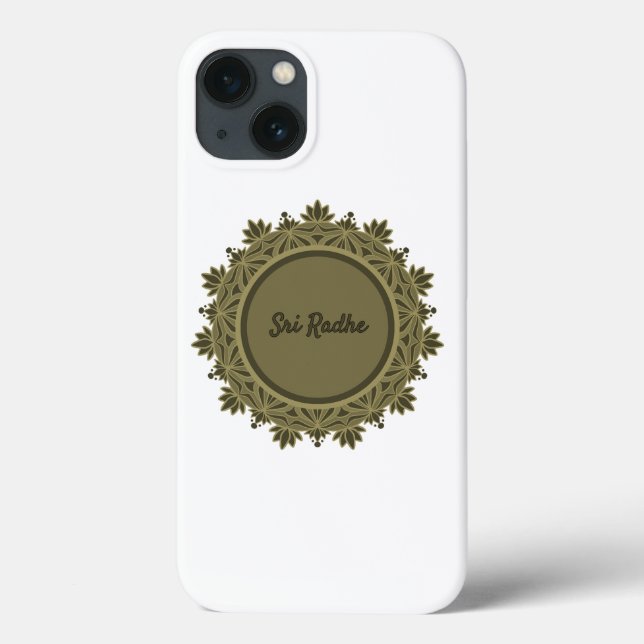 Coques Case-Mate iPhone L'art Hare Krishna - Typographie de Shree Radhe (Verso)