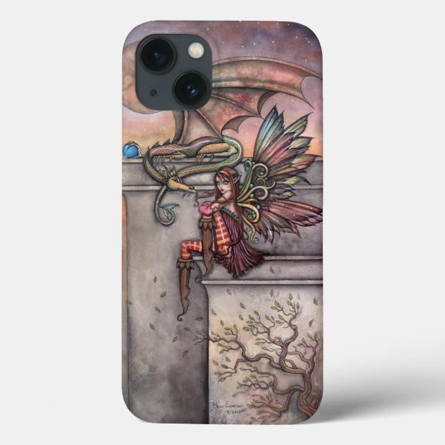 Coques Case-Mate iPhone L'art Imaginaire des fées et des dragons enchantés (Verso)