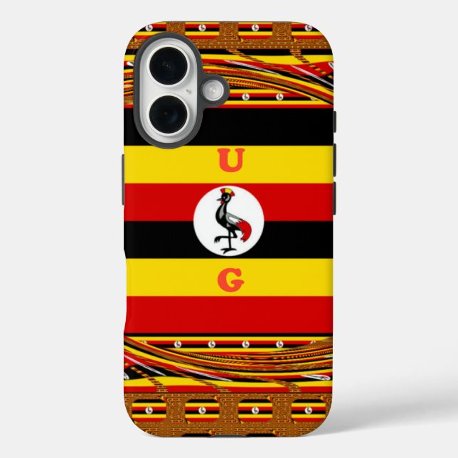 Coques Case-Mate iPhone L'Art Vibrant Ouganda Inspiré Du Drapeau (Verso)