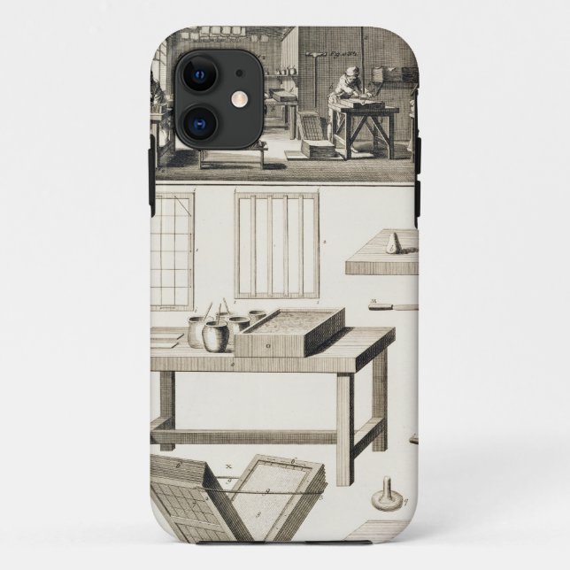 Coques Case-Mate iPhone L'atelier et les outils d'un marbler de papier, de (Dos)