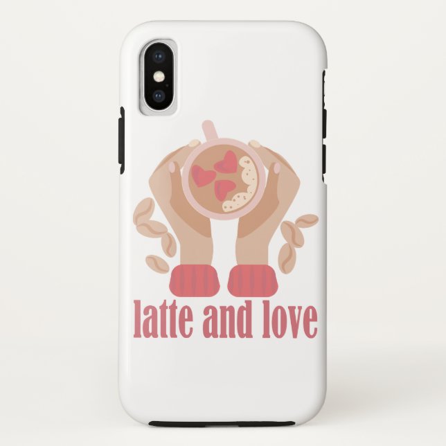 Coques Case-Mate iPhone Latte et coupe d'amour, mains et citation de café (Dos)