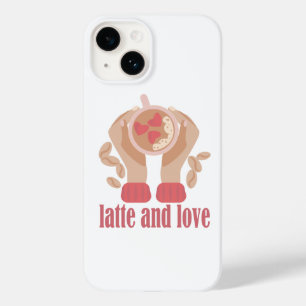 Coque Case-Mate iPhone Latte et coupe d'amour, mains et citation de café